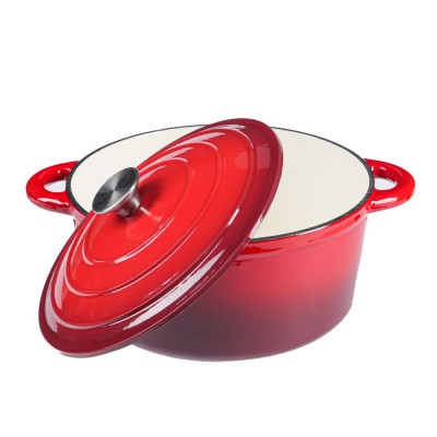 Enameled cast iron pot, Red, Ф22 - Cast iron pot