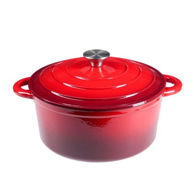 Enameled cast iron pot, Red, Ф22 - Cast iron pot