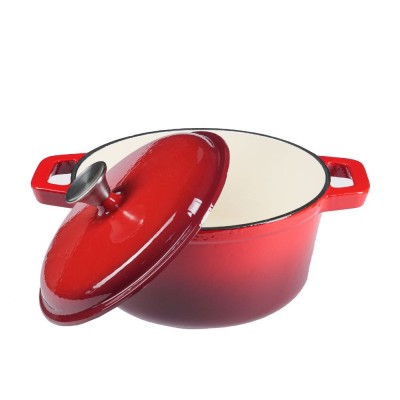 Enameled cast iron pot, Red, Ф24 - Cast iron pot