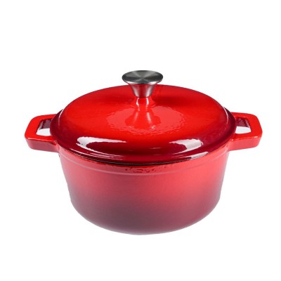 Enameled cast iron pot, Red, Ф24 - Cast iron pot