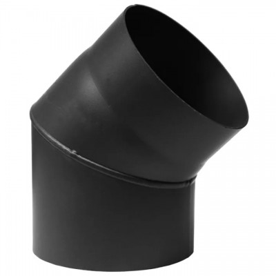 Flue pipe elbow 45° PARKANEX, Steel, Black, Ø130, Thickness 2 mm - Chimney