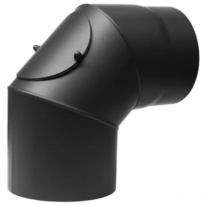 Flue pipe elbow 90° PARKANEX, Steel, Black, Ø130, Thickness 2 mm - Chimney
