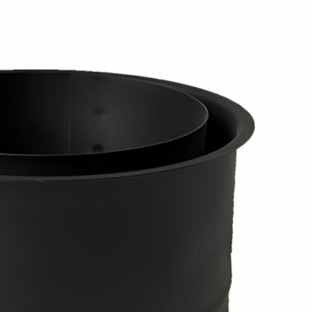 Flue pipe rosette MK NERO double, Steel, Black, 115mm, Ø150 | Stove pipes | Chimney |