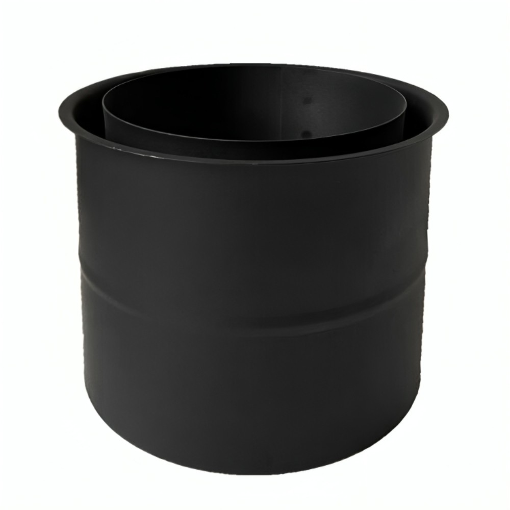 Flue pipe rosette MK NERO double, Steel, Black, 115mm, Ø130 | Stove pipes | Chimney |
