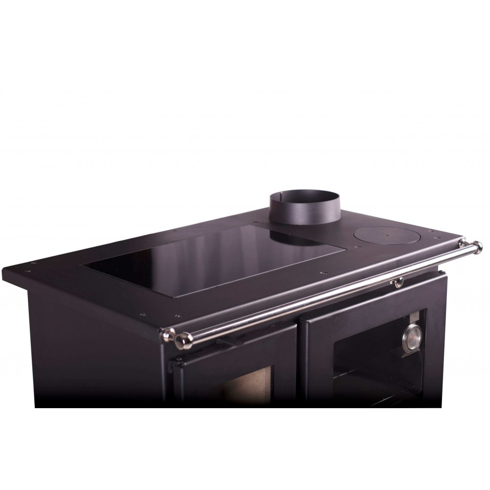 Wood burning cooker Verso CS Inox Ceramic Right with stainless steel oven and ceramic hob, 8kW | Cookers | Wood |