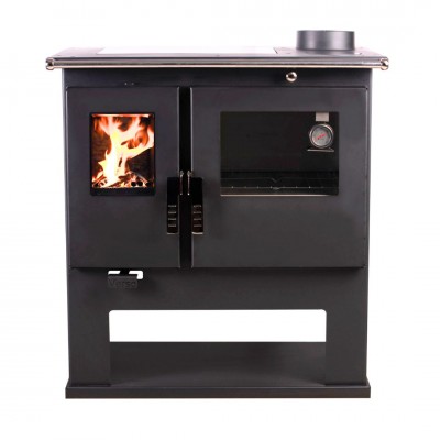 Wood burning cooker Verso CS Inox Right with stainless steel oven, 8kW - Wood Cooker Stoves