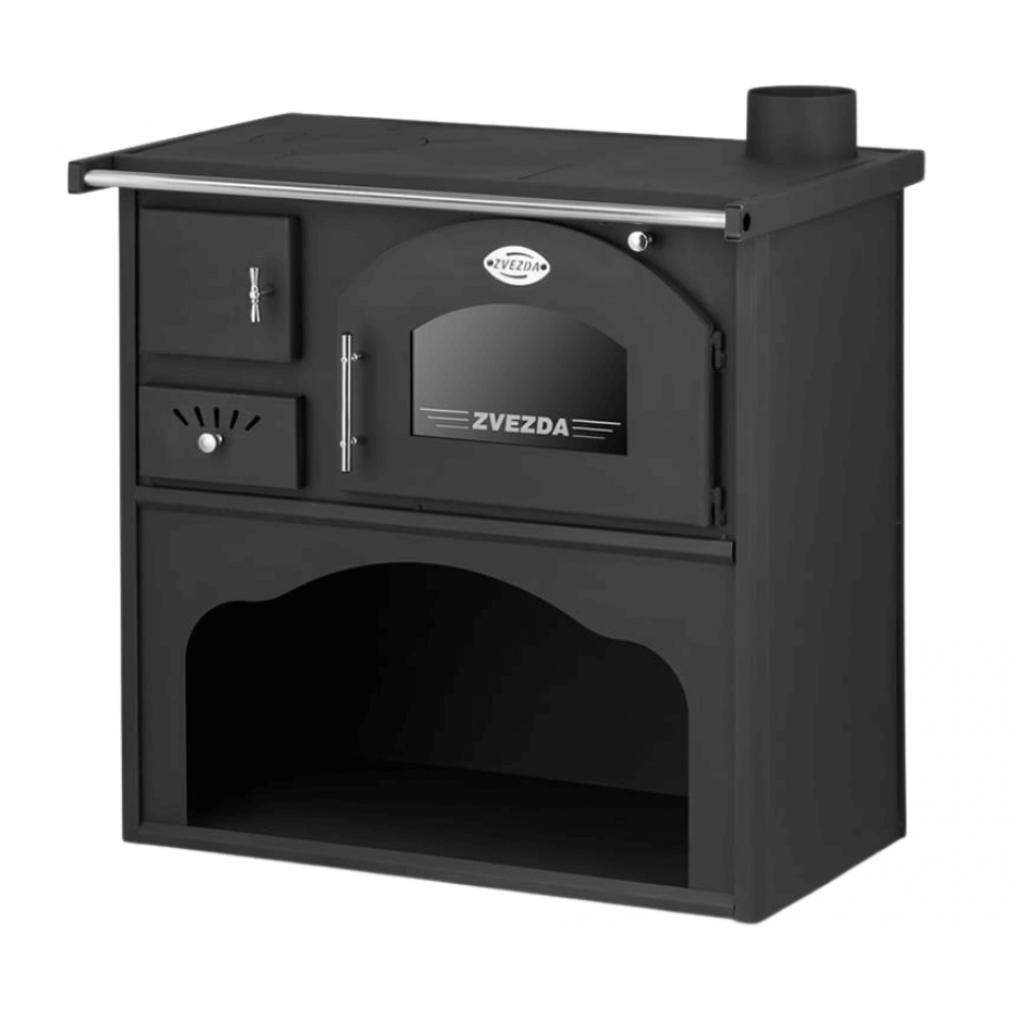 BALKAN ENERGY Holzofen Classic GFS 5.9kW – Mit Kochplatte Und Backofen, Grafitgrau, Für Gemütliche Wärme