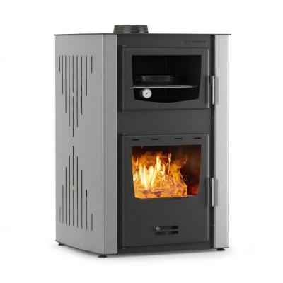Wood burning stove with back boiler and oven Velmora Fire ATS HYDRO ΜΑSΙΝΑ 90-25 grey, 25kW - Product Comparison