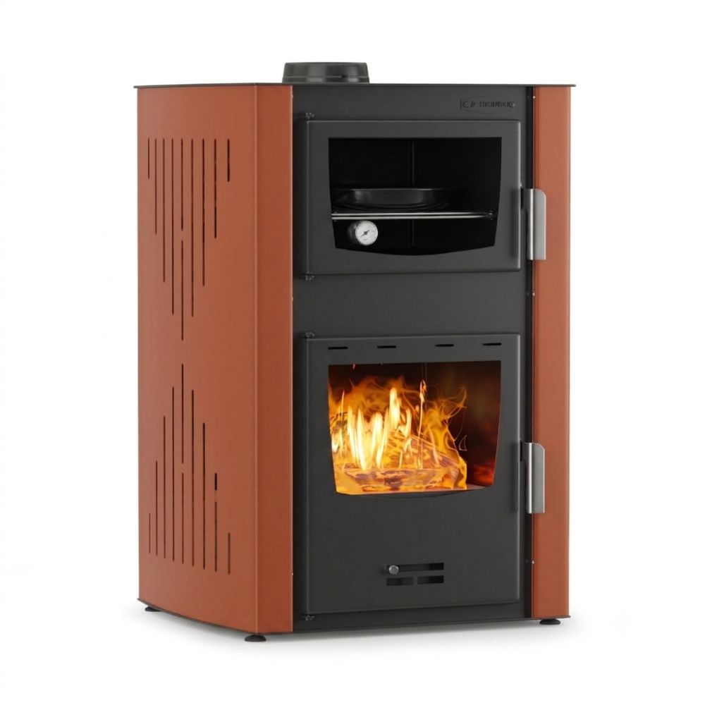 Wood burning stove with back boiler and oven Velmora Fire ATS HYDRO ΜΑSΙΝΑ 90-25 terracotta, 25kW | Wood Burning Stoves With Oven | Wood Burning Stoves |