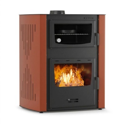 Wood burning stove with back boiler and oven Velmora Fire ATS HYDRO ΜΑSΙΝΑ 90-30 terracotta, 35kW - Product Comparison