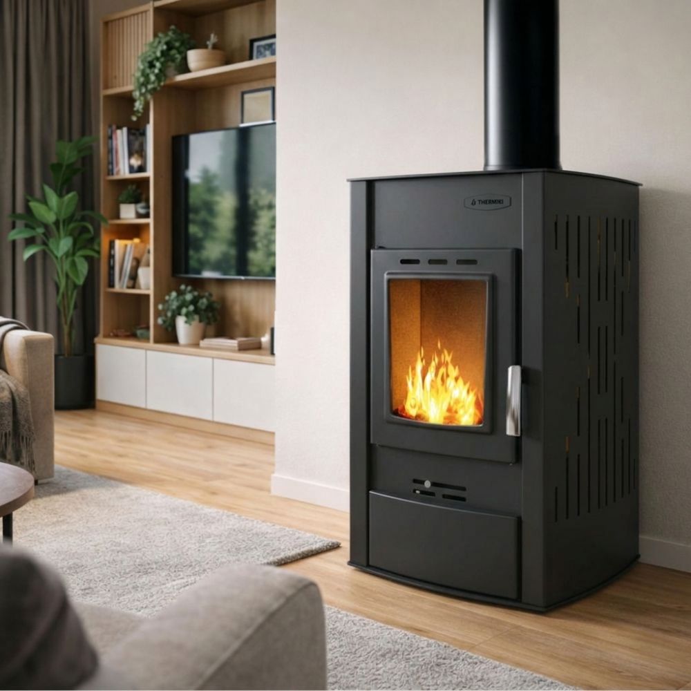 Wood burning stove with back boiler Velmora Fire ATS HYDRO black, 25kW | Wood Burning Stoves With Oven | Wood Burning Stoves |