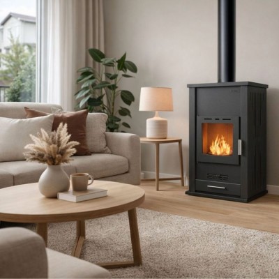 Wood burning stove with back boiler Velmora Fire ATS HYDRO black, 33kW - Product Comparison