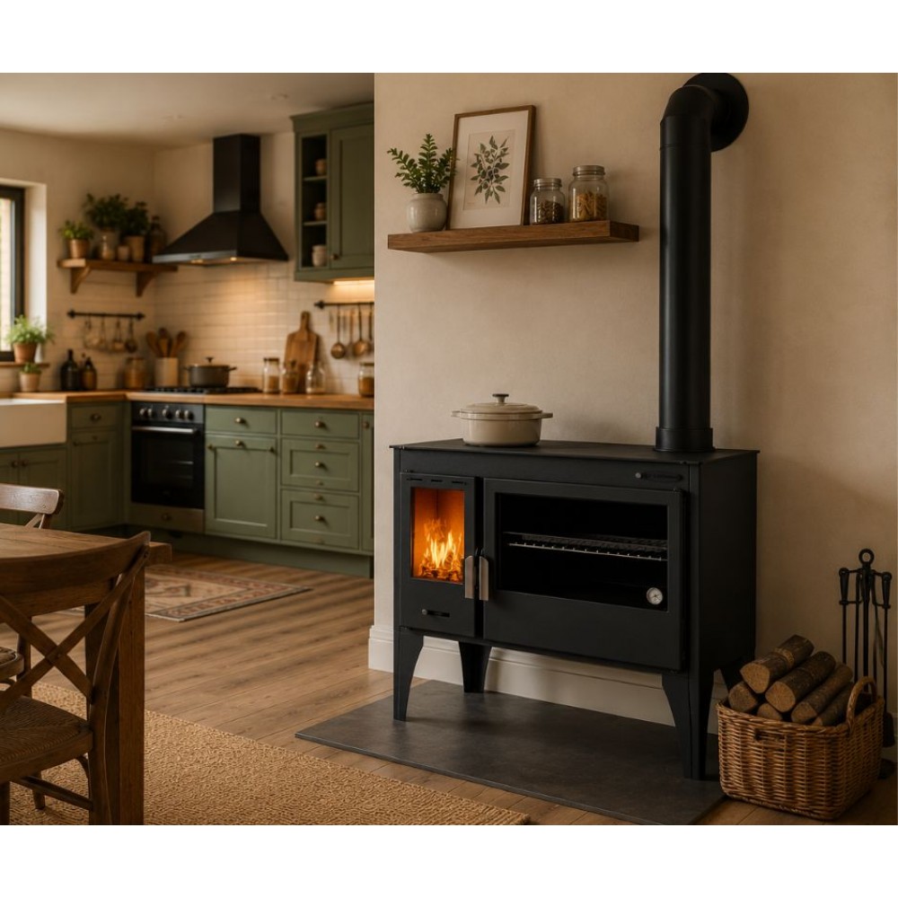 Wood cooker stove Balkan Energy ATS ΜΑSΙΝΑ PLUS 500, 11.2kW | Wood Burning Stoves With Oven | Wood Burning Stoves |