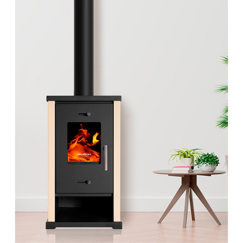 Wood burning stove Prometey EKO Mini Ivory 6.4 kW | Wood Burning Stoves |  |