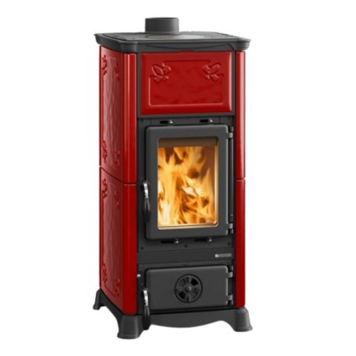 Italian wood burning stove with cooktop La Nordica Emiliana, Red, 6.5kW - Product Comparison