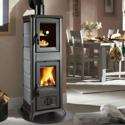 Italian wood burning stove with oven La Nordica Gemma Forno 5.0 natural stone, 7.3kW - Italian wood burning stoves and fireplaces