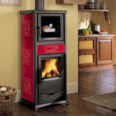 Italian wood burning stove with oven La Nordica Rossella Plus Forno Evo red, 9.1kW - Product Comparison