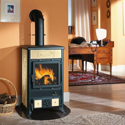 Italian wood burning stove La Nordica Rossella R1 ecru, 8.8kW - Italian wood burning stoves and fireplaces