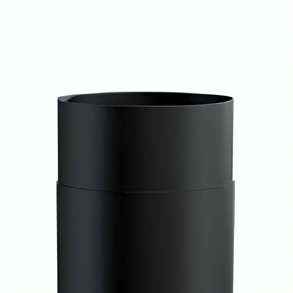 Black steel flue pipe MK NERO with damper and cleaning opening, Straight, Length 1m, Ø130 | Stove pipes | Chimney |