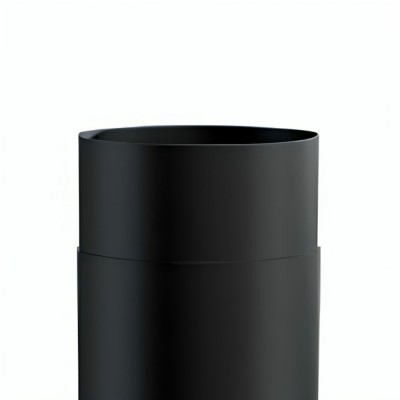 Black steel flue pipe MK NERO with damper and cleaning opening, Straight, Length 0.5m, Ø130 - Chimney