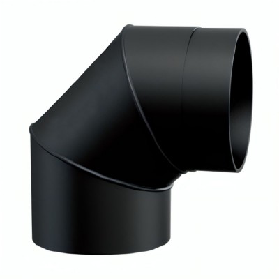 Flue pipe elbow 90° MK NERO, Steel, Black, Ø150 - Chimney