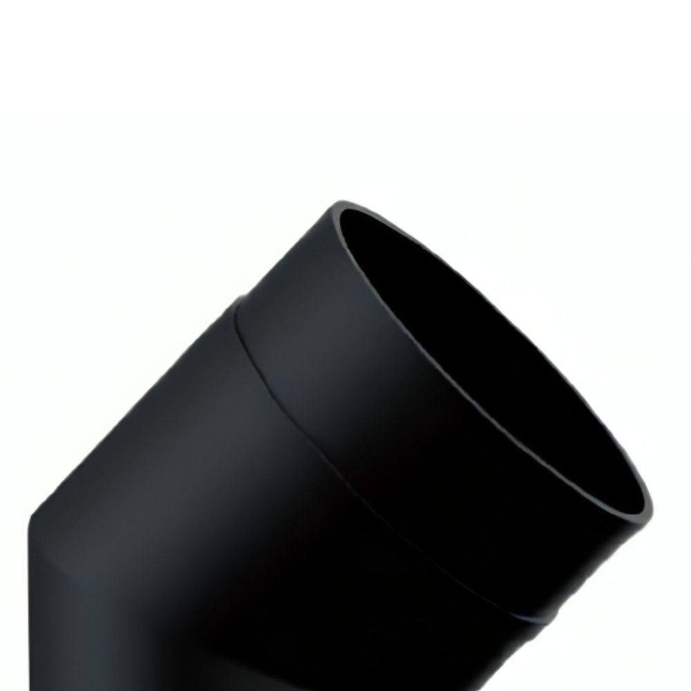 Flue pipe elbow 45° MK NERO, Steel, Black, Ø150 | Stove pipes | Chimney |