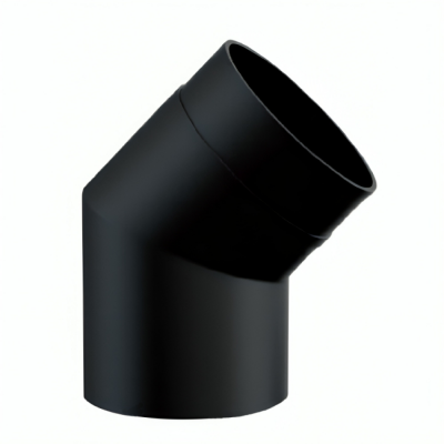 Flue pipe elbow 45° MK NERO, Steel, Black, Ø130 - Chimney