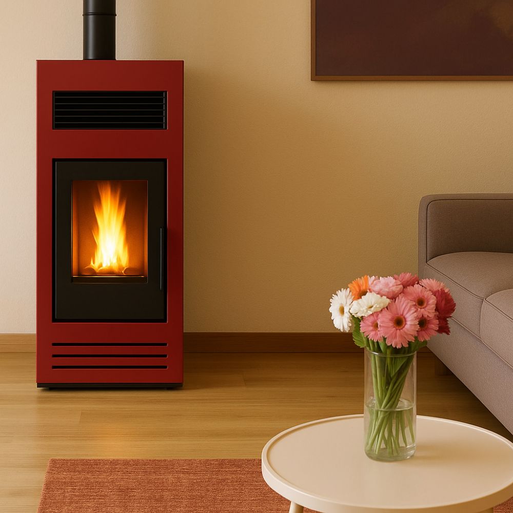 Pellet stove Mytherm Angela TA 10 PRO red, 10kW | Direct Vent Pellet Stoves | Pellet Stoves |