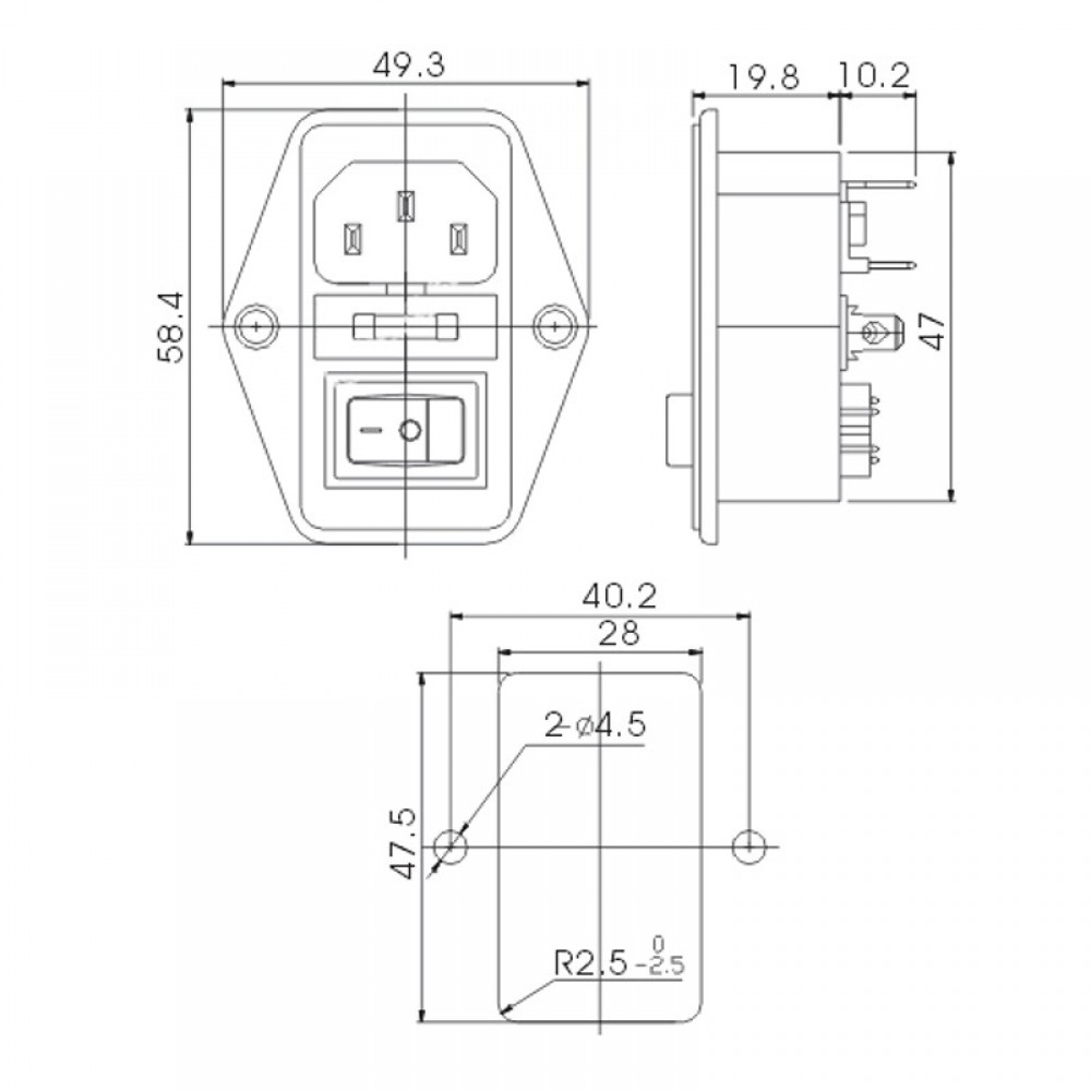 Power switch with fuse for pellet stoves | Electronics for Pellet Stoves | Pellet Stove Parts |