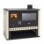 Wood burning cooker Prity GT, with stainless steel oven and glass ceramic hob, 15 kW