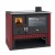 Wood burning cooker Prity GT Red, with stainless steel oven and glass ceramic hop, 15 kW