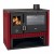 Wood burning cooker Prity GT Red, with stainless steel oven, 15 kW