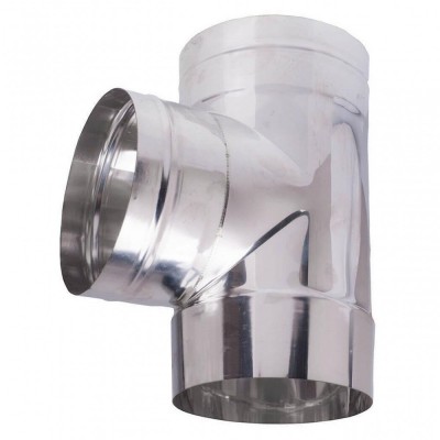 Chimney tee with cap 90°, Stainless steel AISI 304, Ф350 - Flue