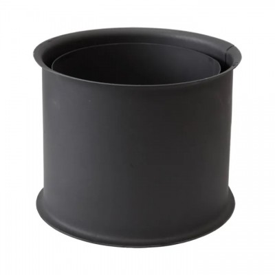 Flue pipe rosette PARKANEX double, Steel, Black, 115mm, Ø130, Thickness 2 mm - Chimney
