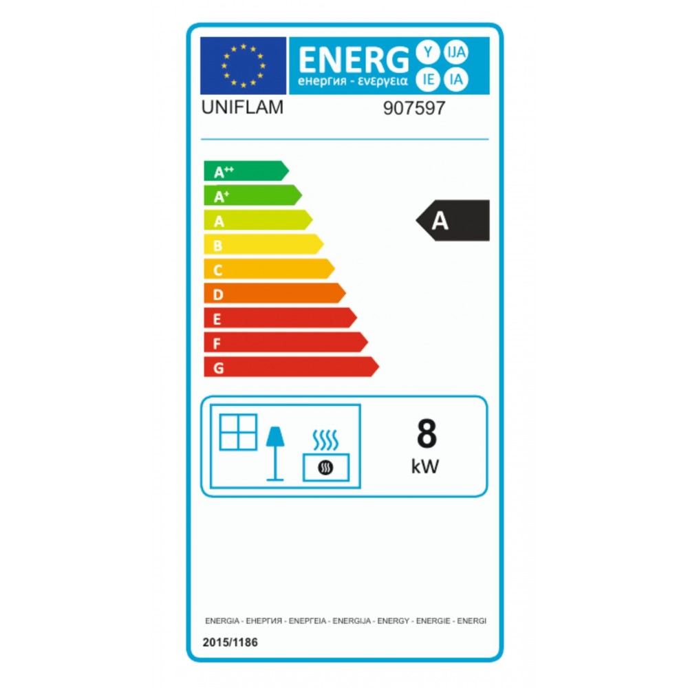 Wood Burning Fireplace UNIFLAM 600 PLUS ECO with damper and air supply, 8kW | Cast Iron Fireplaces | Wood Burning Fireplaces |