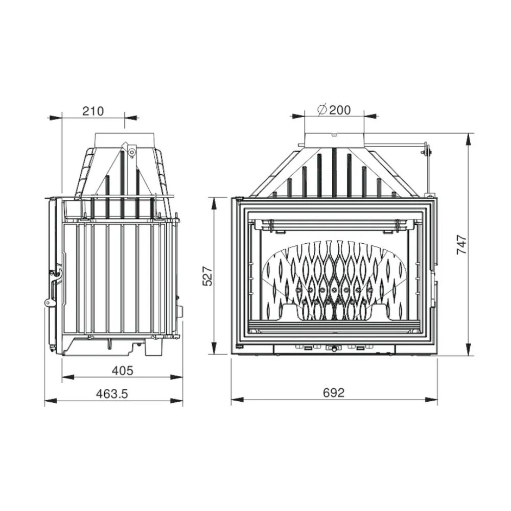 Wood Burning Fireplace UNIFLAM 700 LUX ECO with damper, 12kW | Cast Iron Fireplaces | Wood Burning Fireplaces |