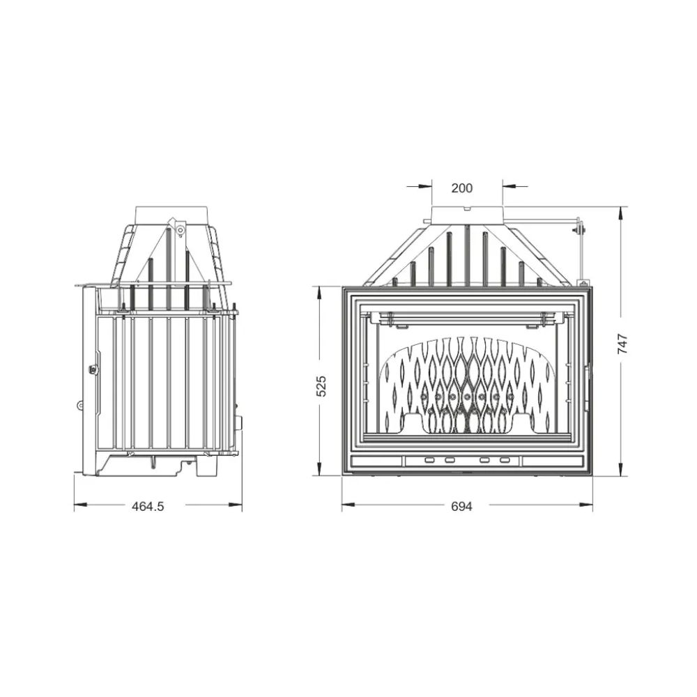 Wood Burning Fireplace UNIFLAM 700 OPTIMA ECO with damper and air supply, 12kW | Wood Burning Fireplace Inserts | Wood Burning Fireplaces |