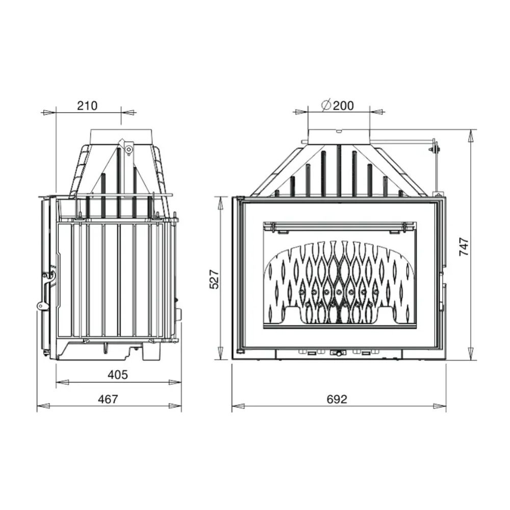 Wood Burning Fireplace UNIFLAM 700 PLUS ECO with damper, 12kW | Cast Iron Fireplaces | Wood Burning Fireplaces |