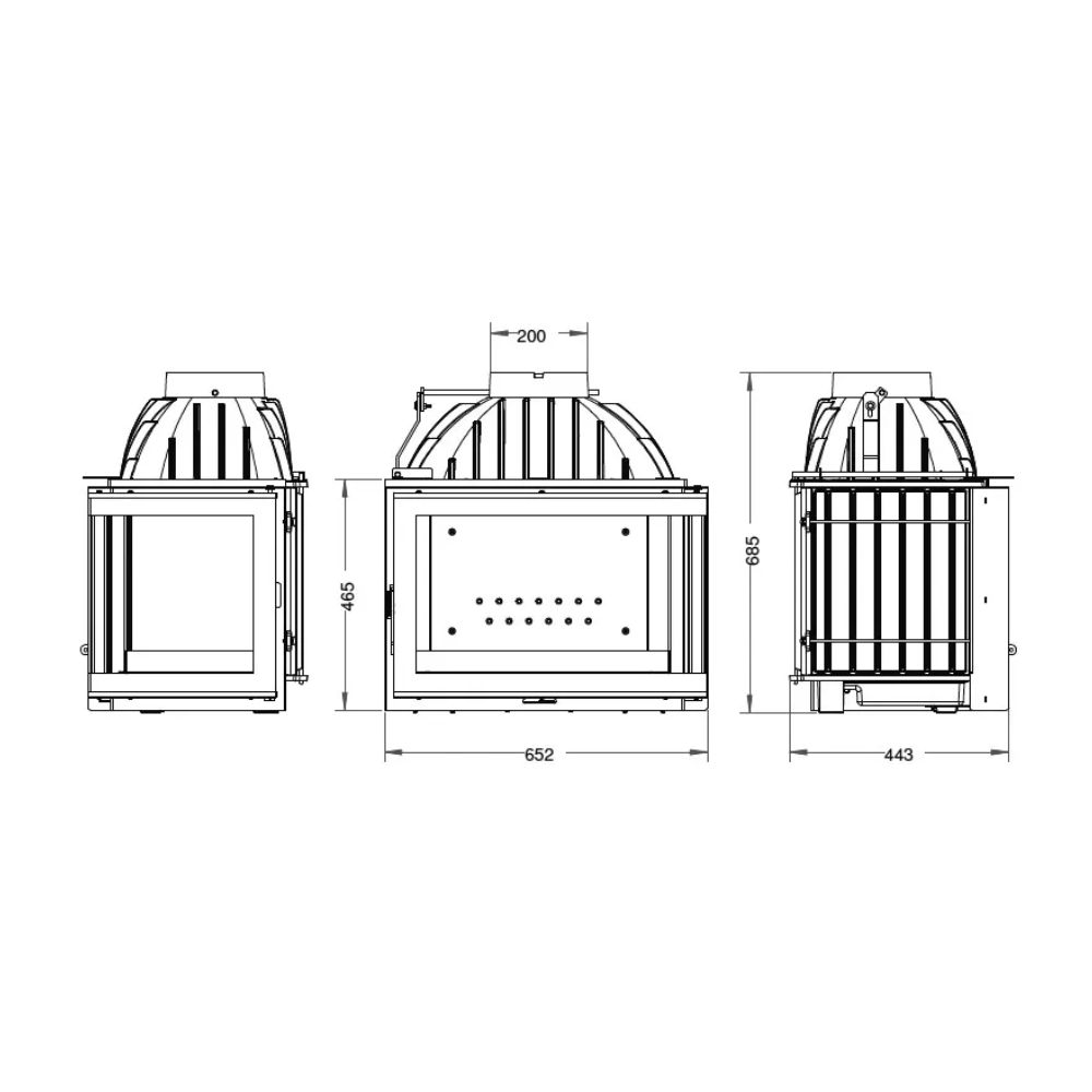 Wood Burning Fireplace UNIFLAM 700 PLUS ECO with damper, right side, 9kW | Cast Iron Fireplaces | Wood Burning Fireplaces |