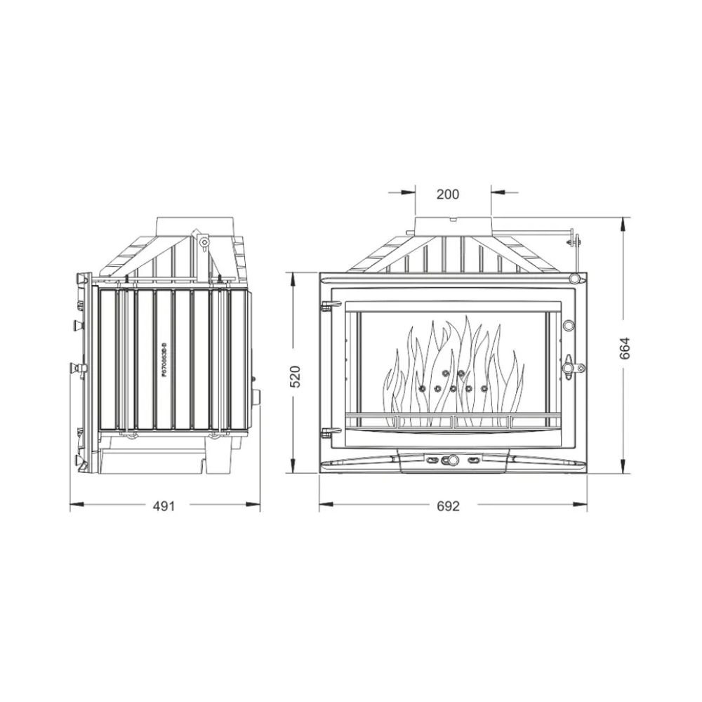 Wood Burning Fireplace UNIFLAM 700 SELENIC ECO with damper, 10kW | Cast Iron Fireplaces | Wood Burning Fireplaces |