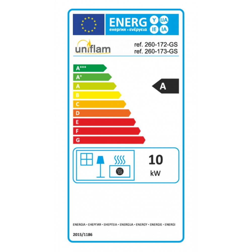 Wood Burning Fireplace UNIFLAM 760 EVO PBS with air ducts and air supply, bent glass, left side, 10kW | Wood Burning Fireplace Inserts | Wood Burning Fireplaces |