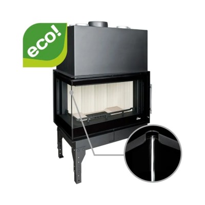 Wood Burning Fireplace UNIFLAM 760 EVO PBS with air ducts and air supply, bent glass, left side, 10kW - Wood Burning Fireplaces