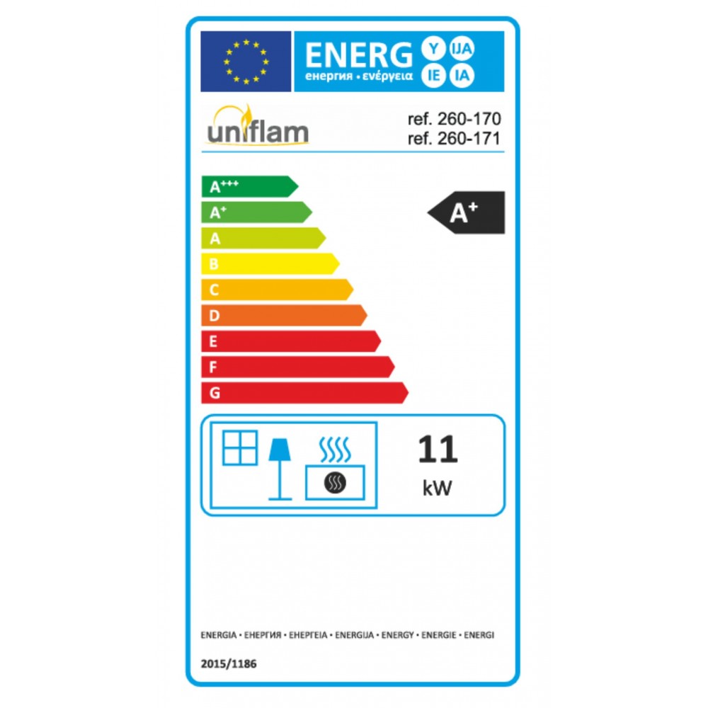 Wood Burning Fireplace UNIFLAM 760 EVO with lifting door and air supply, 11kW | Wood Burning Fireplace Inserts | Wood Burning Fireplaces |