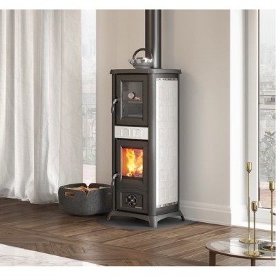 Italian wood burning stove with oven La Nordica Gemma Forno white, 7.2kW - Product Comparison