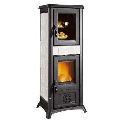 Italian wood burning stove with oven La Nordica Gemma Forno white, 7.2kW - Product Comparison