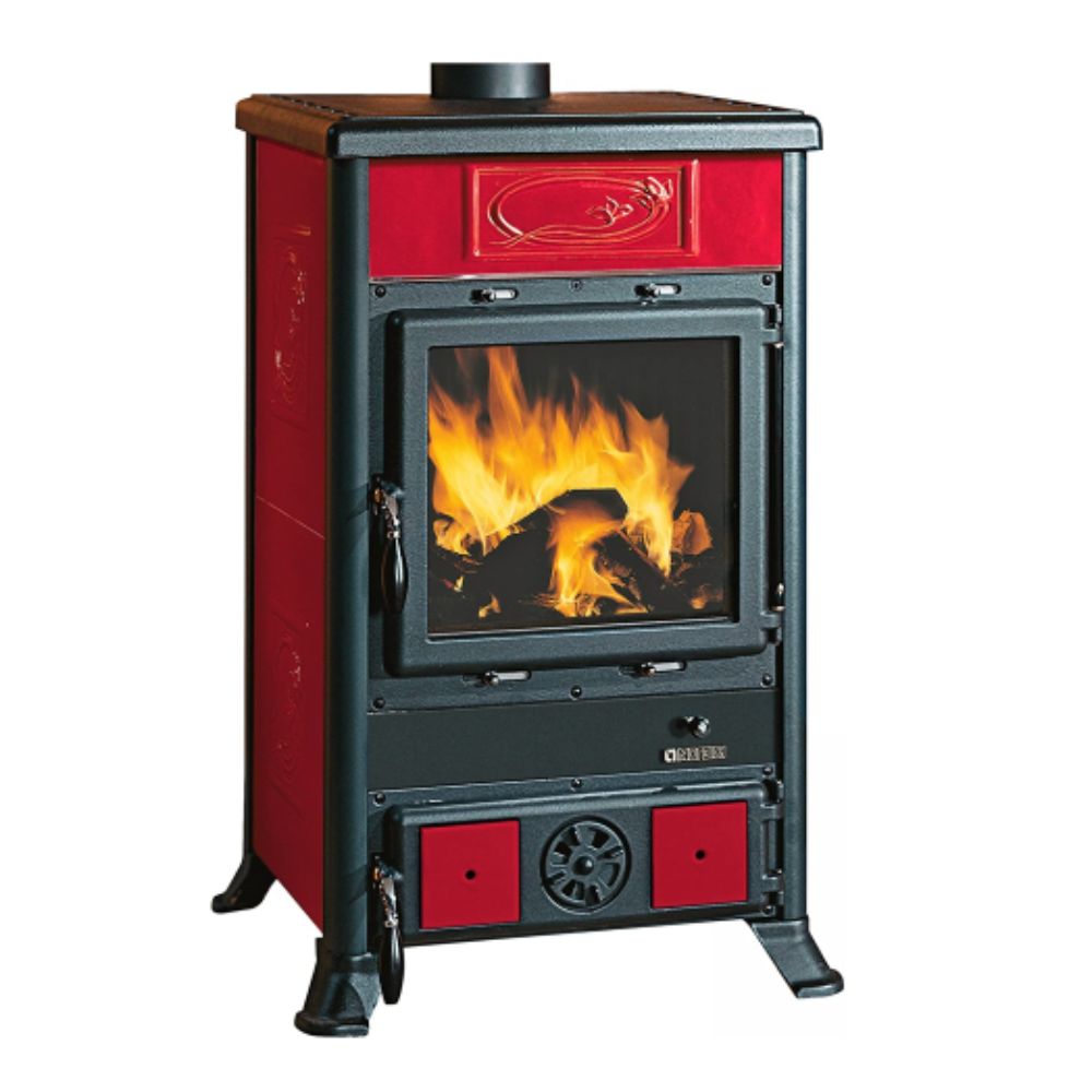 Italian wood burning stove La Nordica Rossella R1 red, 8.8kW |  |  |