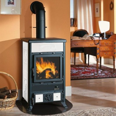 Italian wood burning stove La Nordica Rossella R1 white, 8.8kW - Italian wood burning stoves and fireplaces