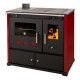 Wood cooker stove Prometey Perfect Practik Lux with left flue, burgundy, 9.5kW | Wood Burning Stoves With Oven | Wood Burning Stoves |