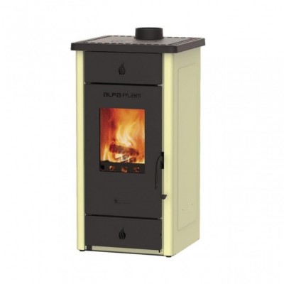 Wood burning stove Alfa Plam Elita 3 Ivory 7kW, Log - Alfa-Plam