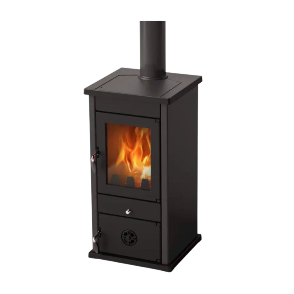 Multi Fuel Stove With Back Boiler MBS Thermo Vesta Black, 9kW